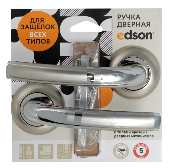 Дверные ручки Edson EDS-8H-R1 цвет никель