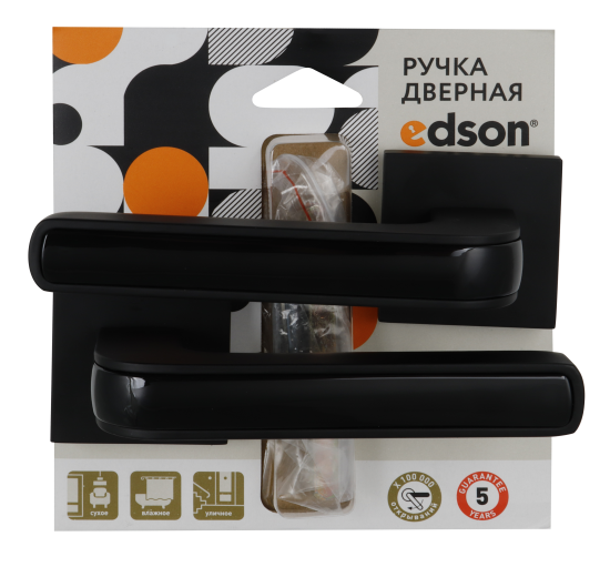 Дверные ручки Edson EDS-125H-Q2 цвет черный