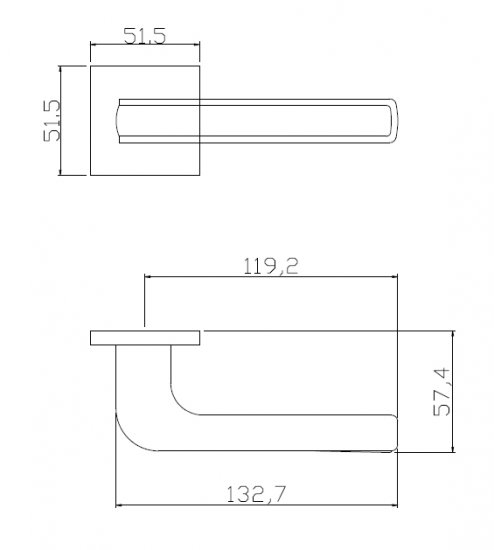 Дверные ручки Edson EDS-125H-Q2 цвет черный