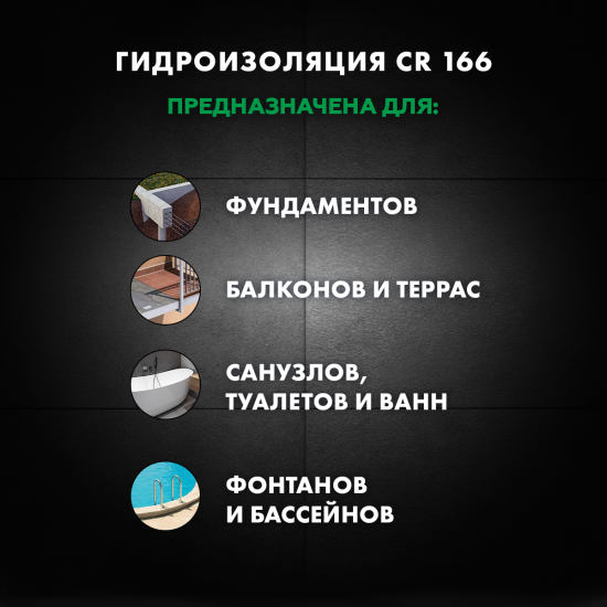 Гидроизоляция цементная Церезит CR166 16 кг