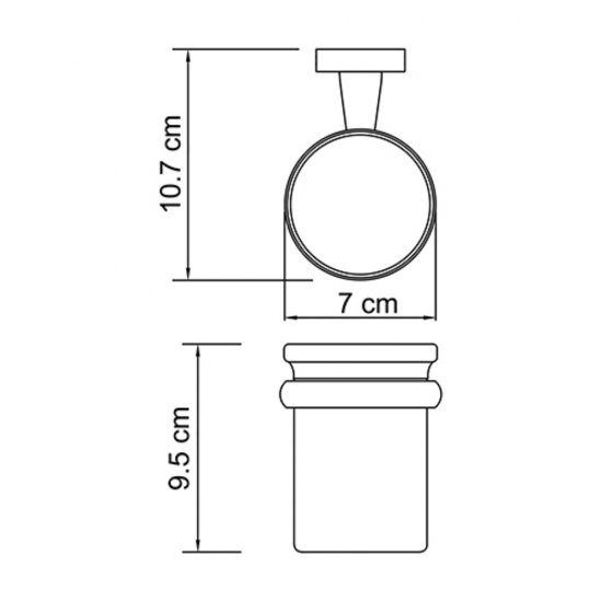 Стакан для ванной WasserKraft Lippe с держателем стекло матовый/металл хром (K-6528)