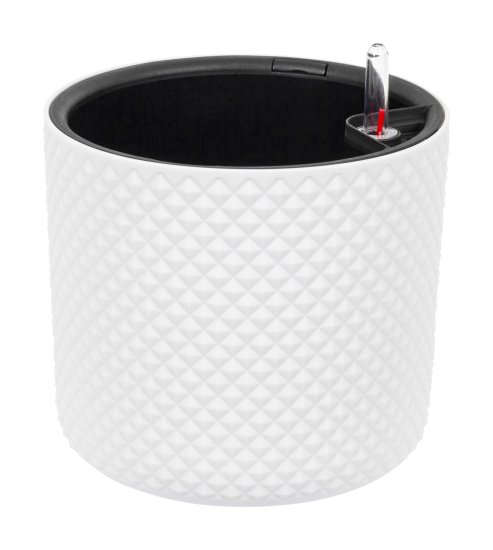 Кашпо для цветов Фасет ø22 h20 см v6.2 л с автополивом полипропилен белый