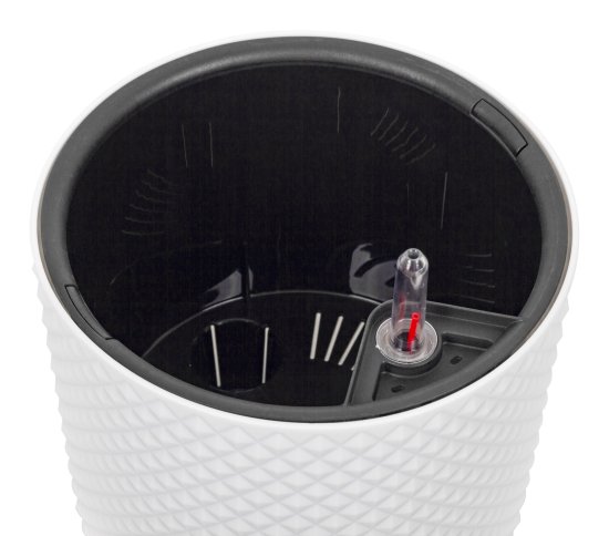 Кашпо для цветов Фасет ø22 h20 см v6.2 л с автополивом полипропилен белый