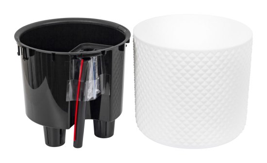 Кашпо для цветов Фасет ø22 h20 см v6.2 л с автополивом полипропилен белый