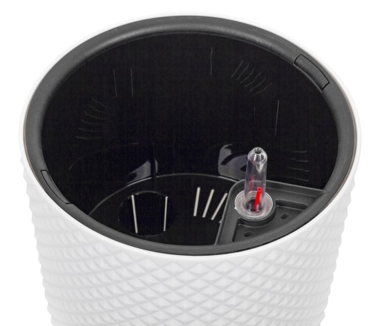 Кашпо для цветов Фасет ø22 h20 см v6.2 л с автополивом полипропилен белый