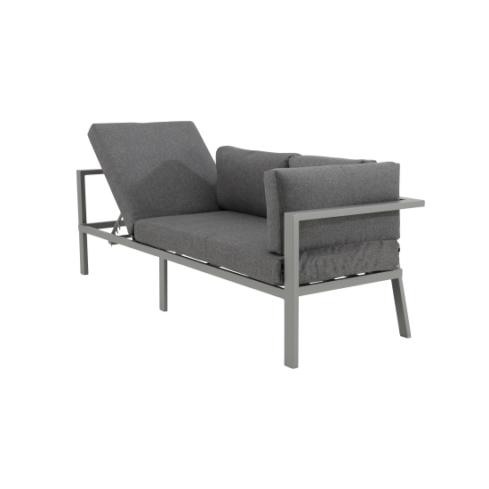 Набор садовой мебели Naxos алюминий/полиэстер серый: диван, стол и 2 лавочки