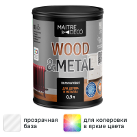 Краска универсальная Maitre Deco Wood&Metal цвет прозрачный 0.9 л