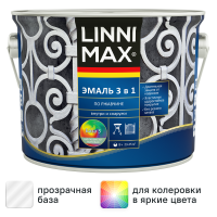 Грунт-эмаль по ржавчине 3 в 1 Linnimax цвет прозрачный полуматовый база Б3 2.3 л