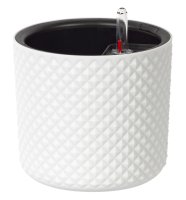 Кашпо для цветов Фасет ø18 h16.5 см v3.5 л с автополивом полипропилен белый