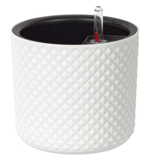 Кашпо для цветов Фасет ø18 h16.5 см v3.5 л с автополивом полипропилен белый