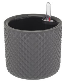 Кашпо для цветов Фасет ø15 h13.8 см v2 л с автополивом полипропилен графитовый