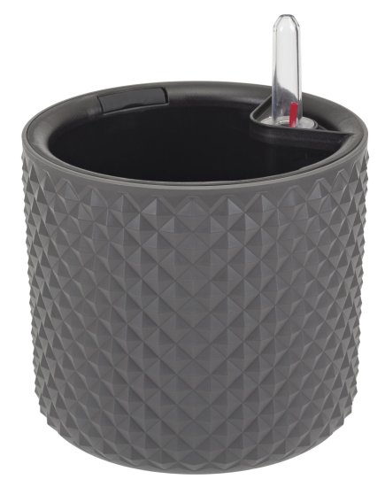 Кашпо для цветов Фасет ø15 h13.8 см v2 л с автополивом полипропилен графитовый