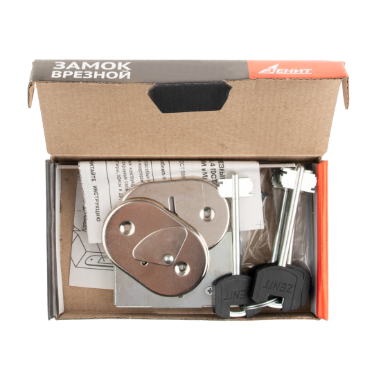 Замок врезной сувальдный ЗВ8-6.4, цвет никель