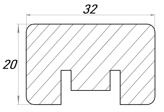 Рейка МДФ 2700x20x32 мм цвет черный
