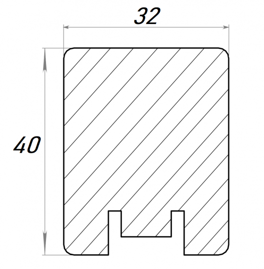 Рейка МДФ 2700x40x32 мм цвет черный