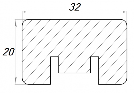 Рейка МДФ 2700x20x32 мм цвет дуб европейский серый
