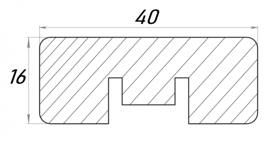 Рейка МДФ 2700x16x40 мм цвет черный