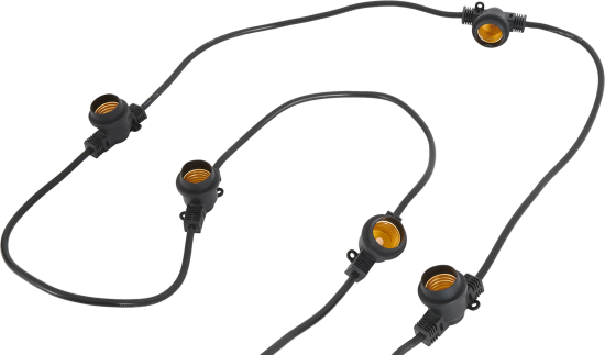 Гирлянда белт-лайт из лампочек Navigator электрическая 220 В 10 м под 40 ламп Е27 цвет черный, лампы не входят в комплект