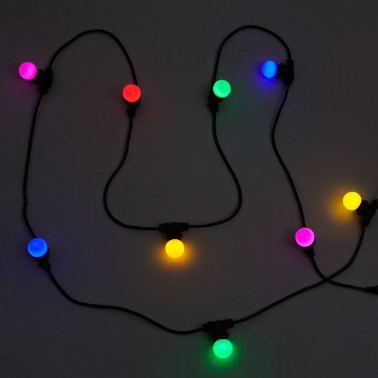 Гирлянда белт-лайт из лампочек Navigator электрическая 220 В 10 м под 40 ламп Е27 цвет черный, лампы не входят в комплект