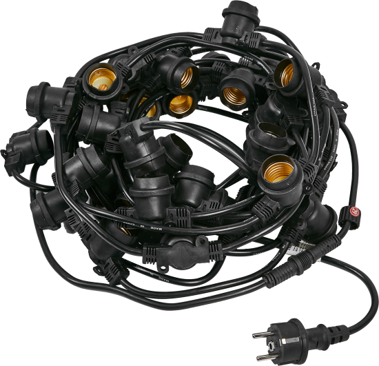 Гирлянда белт-лайт из лампочек Navigator электрическая 220 В 10 м под 40 ламп Е27 цвет черный, лампы не входят в комплект