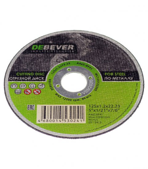 Круг отрезной по металлу Debever 125х22х1,2 мм (WC12512229S/30241)