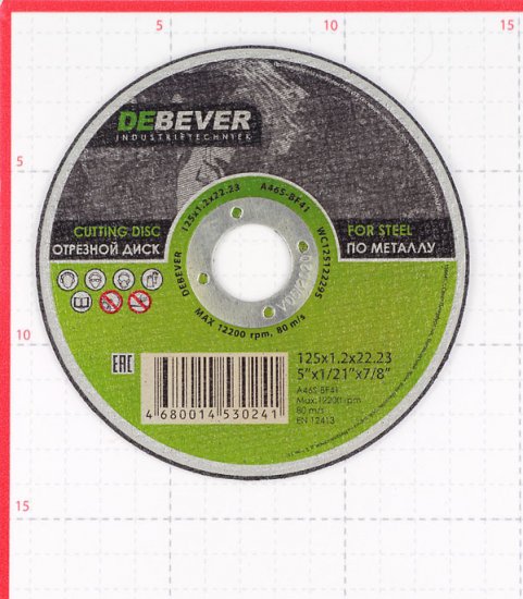 Круг отрезной по металлу Debever 125х22х1,2 мм (WC12512229S/30241)