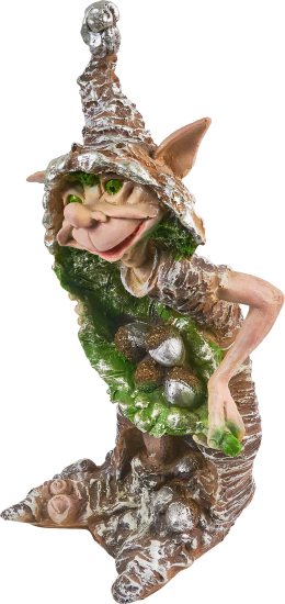 Фигура садовая Тролль с желудями искусственный камень 46x24 см