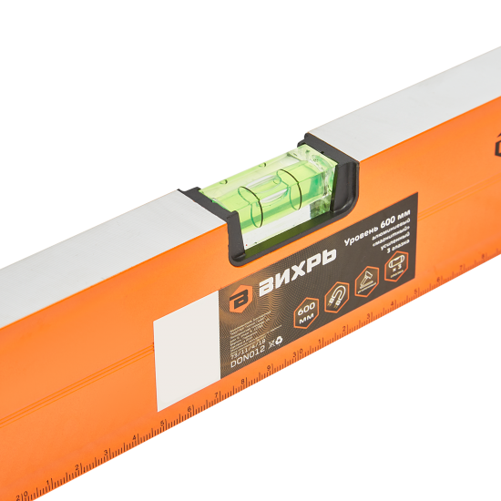 Уровень пузырьковый Вихрь 73/11/4/18 магнитный 3 глазка 600 мм