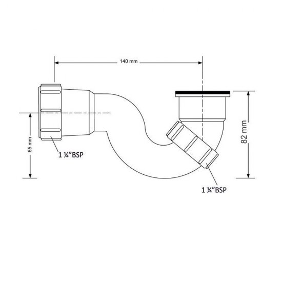 Сифон для ванны трубный McAlpine 1 1/4х32 мм (MRB6-32)