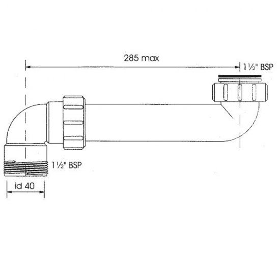 Соединение для сифона McAlpine 1 1/2 28,5 см белый (HC13)