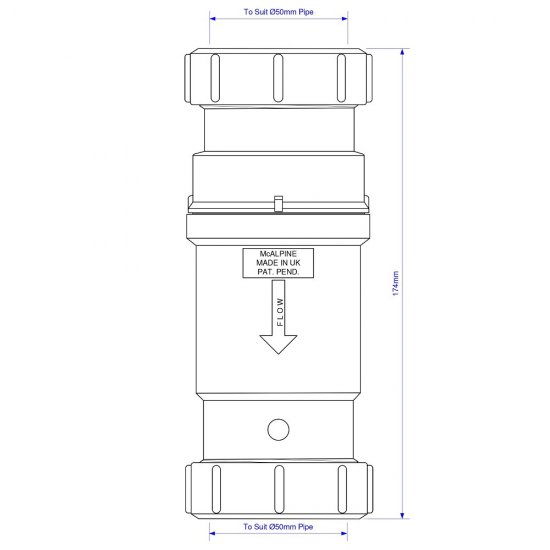 Сифон для раковины и мойки McAlpine 1 1/2х50 мм без выпуска (MRNRV50C-PB)