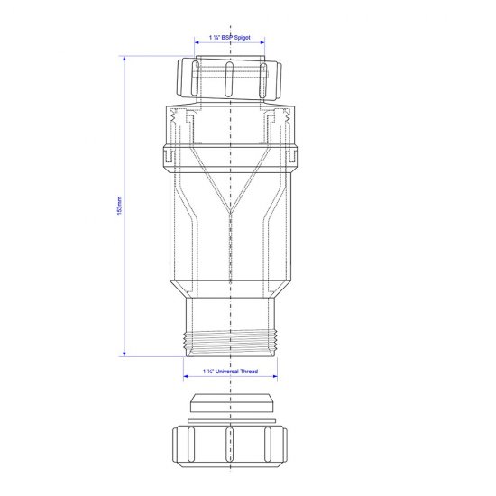 Сифон для раковины McAlpine 1 1/4х32 мм без выпуска (MRNRV32-PB)