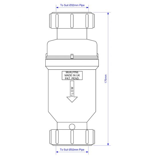 Сифон для раковины McAlpine 1 1/4х32 мм без выпуска (MRNRV32C-PB)