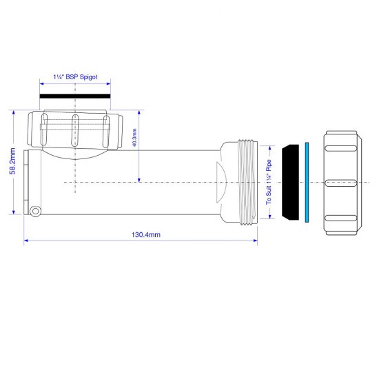 Сифон для раковины McAlpine 1 1/4х32 мм без выпуска (WHB1-32)