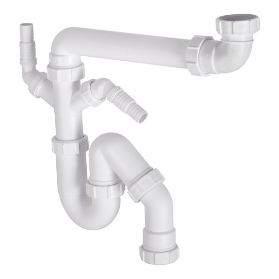 Сифон для мойки McAlpine 1 1/2х40 мм без выпуска с отводом (MRSK7-5571)