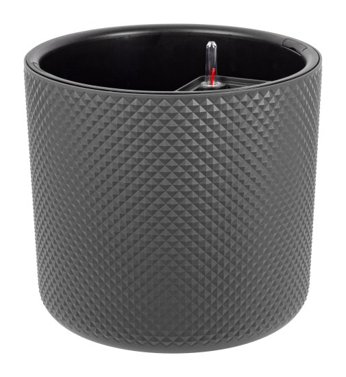 Кашпо для цветов Фасет ø36 h33 см v29 л с автополивом полипропилен графитовый
