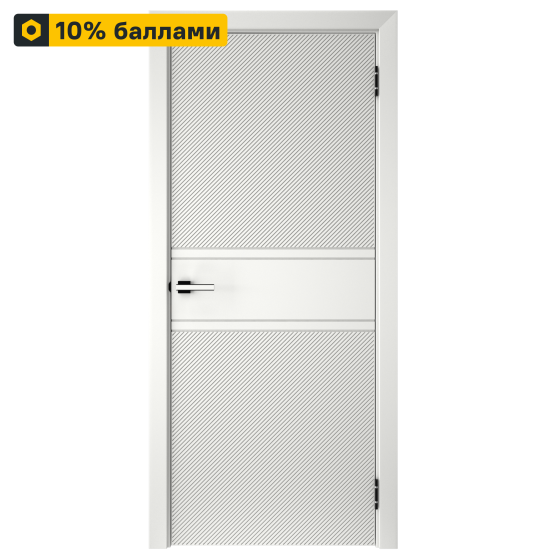 Дверь межкомнатная глухая Соло 2 90x200 см эмаль белый с замком и петлями