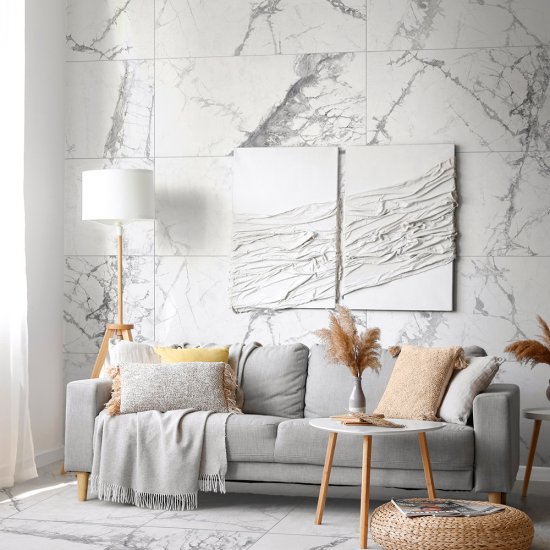 Керамогранит Idalgo Граните Люссо санто белый матовый 1200х600х10 мм (3 шт.=2,16 кв.м)