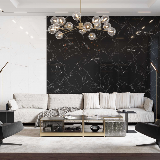 Керамогранит Onlygres Marble MOG601 60x120 см 2.16 м² полированный цвет черный