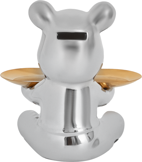 Подставка Мишка 1 керамика серебро 18x20 см