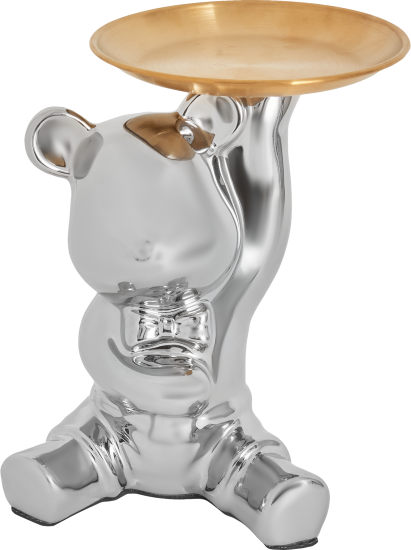 Подставка Мишка 2 керамика серебро 18x20 см