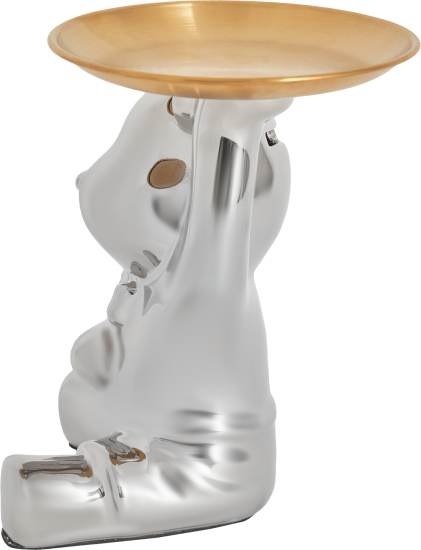 Подставка Мишка 2 керамика серебро 18x20 см