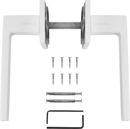 Дверные ручки Puerto Slim Куббаито без запирания цвет матовый белый