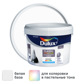 Краска для мебели и дерева Dulux Classic Colour моющаяся матовая цвет белый база А 2.5 л