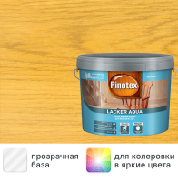 Лак для стен на водной основе Pinotex Lacker Aqua 70 цвет прозрачный глянцевый 9 л