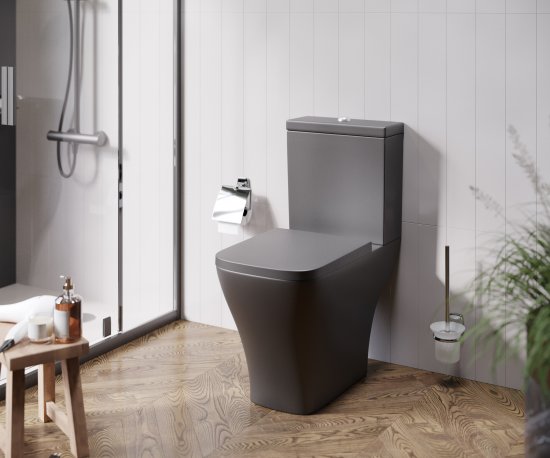 Унитаз-компакт AM.PM Struktura Flash Clean C9S8600MBSC, универсальный выпуск двойной слив цвет черный