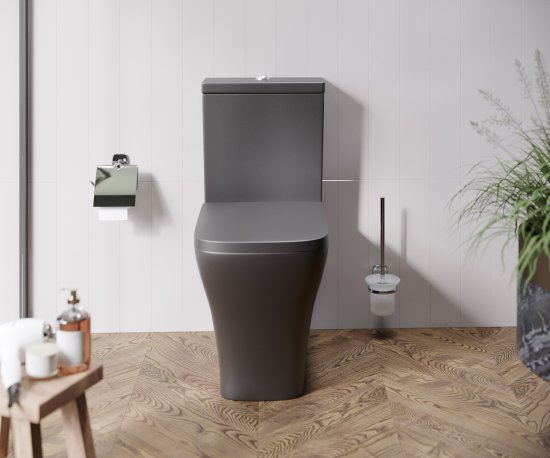 Унитаз-компакт AM.PM Struktura Flash Clean C9S8600MBSC, универсальный выпуск двойной слив цвет черный