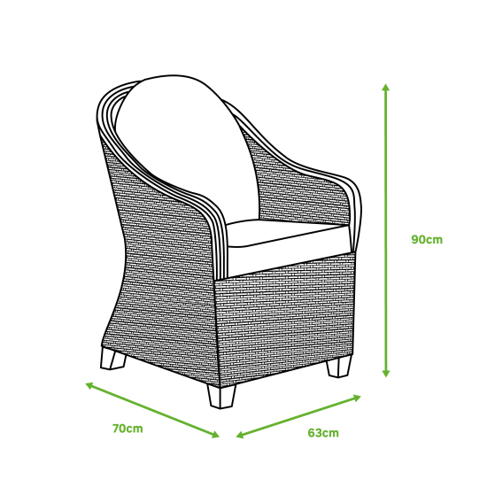 Кресло садовое Naterial Medena Fix 63x90x70 см алюминий/искусственный ротанг
