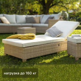 Шезлонг Naterial Medena 200x69x94 см алюминий/искусственный ротанг бежевый