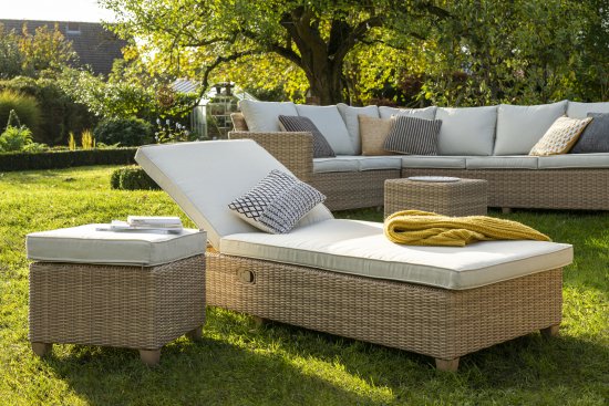 Шезлонг Naterial Medena 200x69x94 см алюминий/искусственный ротанг бежевый